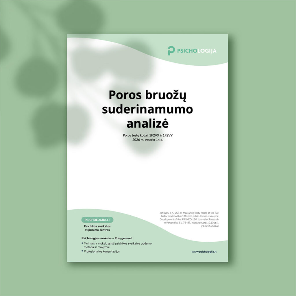 Psichologinis įvertinimas: poros bruožų suderinamumo analizė