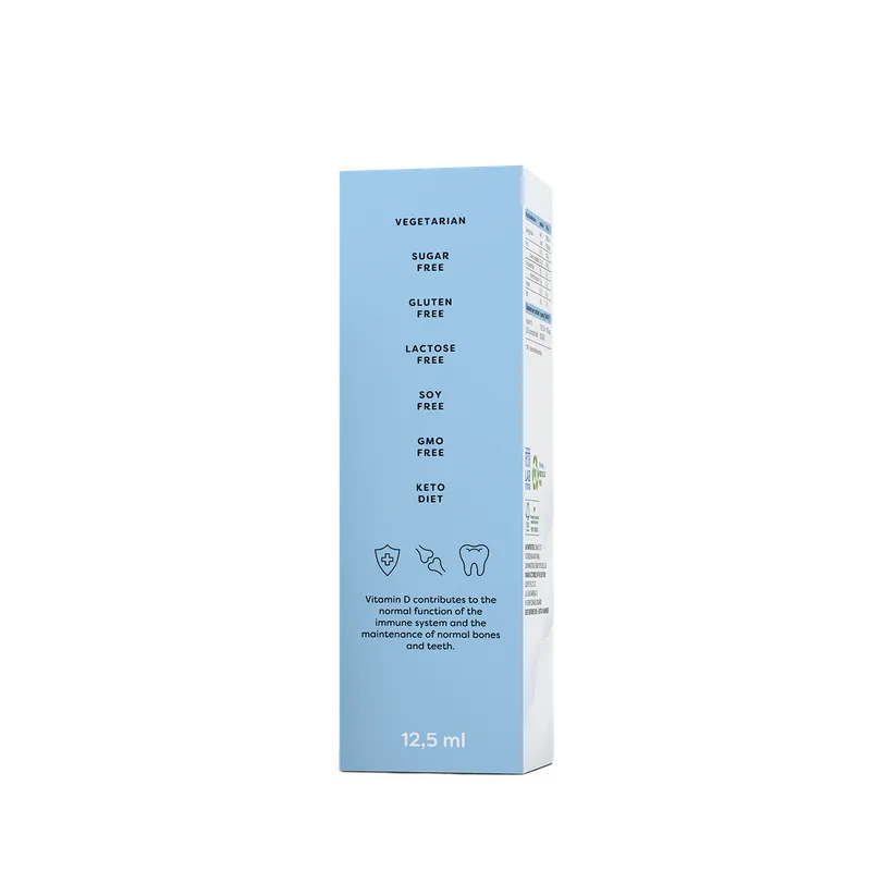 OSAVI Vitaminas D3 MAX 4000 TV, 12,5 ml – pakuotės galinė pusė